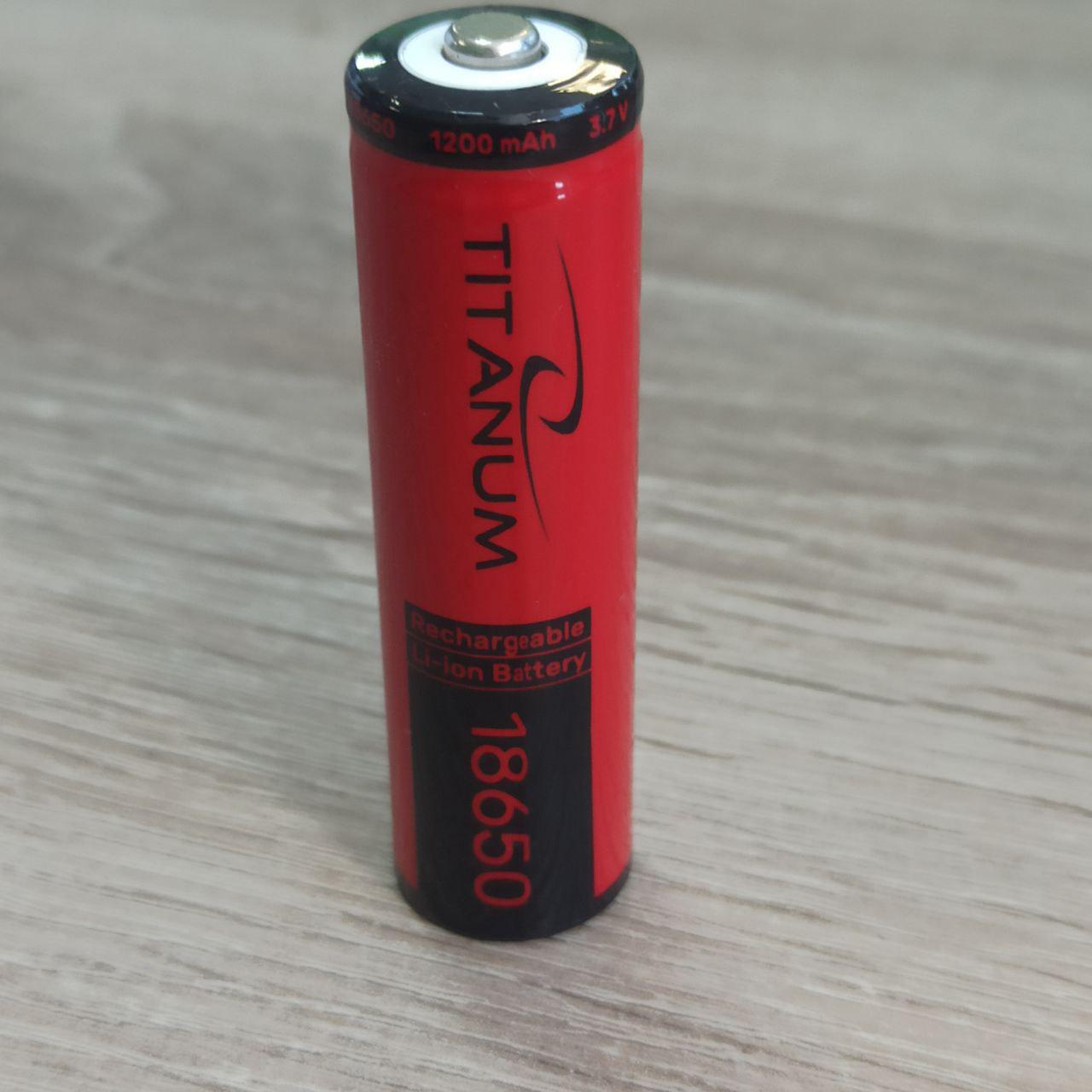 Аккумулятор TITANUM 18650 Li-ion с контактом 3,7 V 1200 mAh 18х65 мм 1 шт. (049043) - фото 3