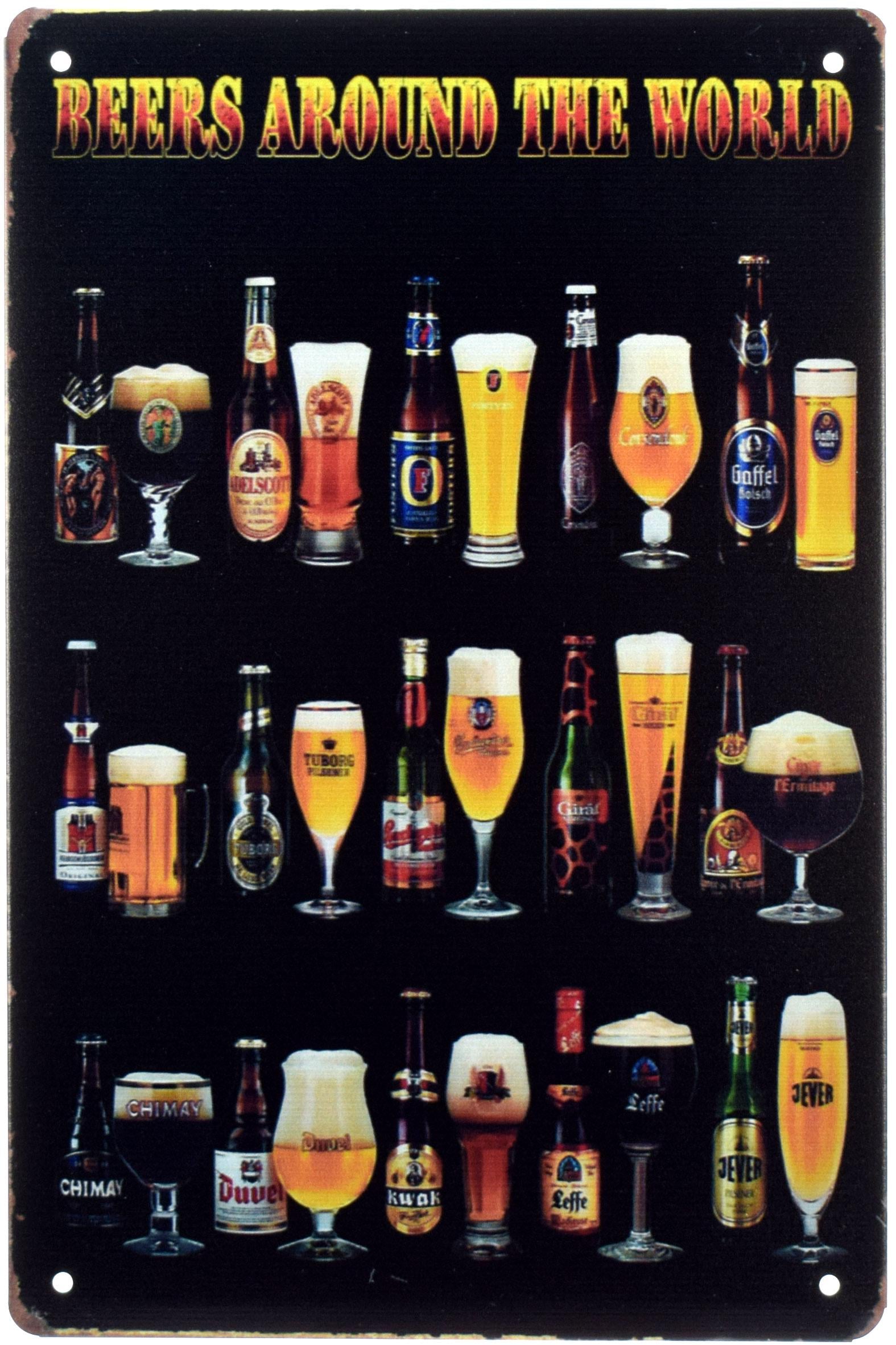 Табличка металева Пиво Усього Світу/Beers Around The World 20x30 см