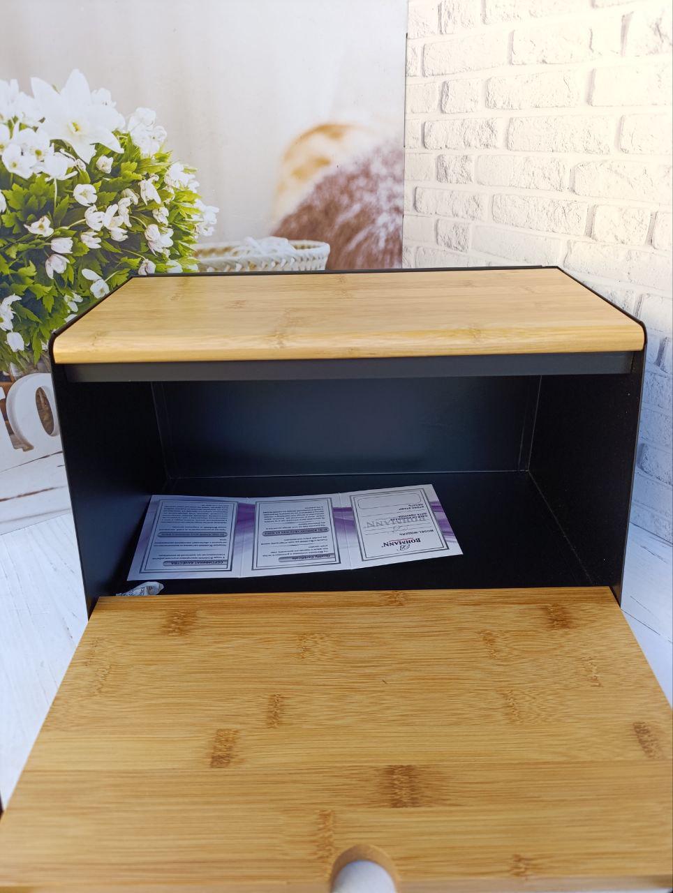 Хлебница Bohmann из дерева и нержавеющей стали 35,8х21,5х29 см (BH-02-547) - фото 4 Хлебница Bohmann из дерева и нержавеющей стали 35,8х21,5х29 см (BH-02-547) - фото 4