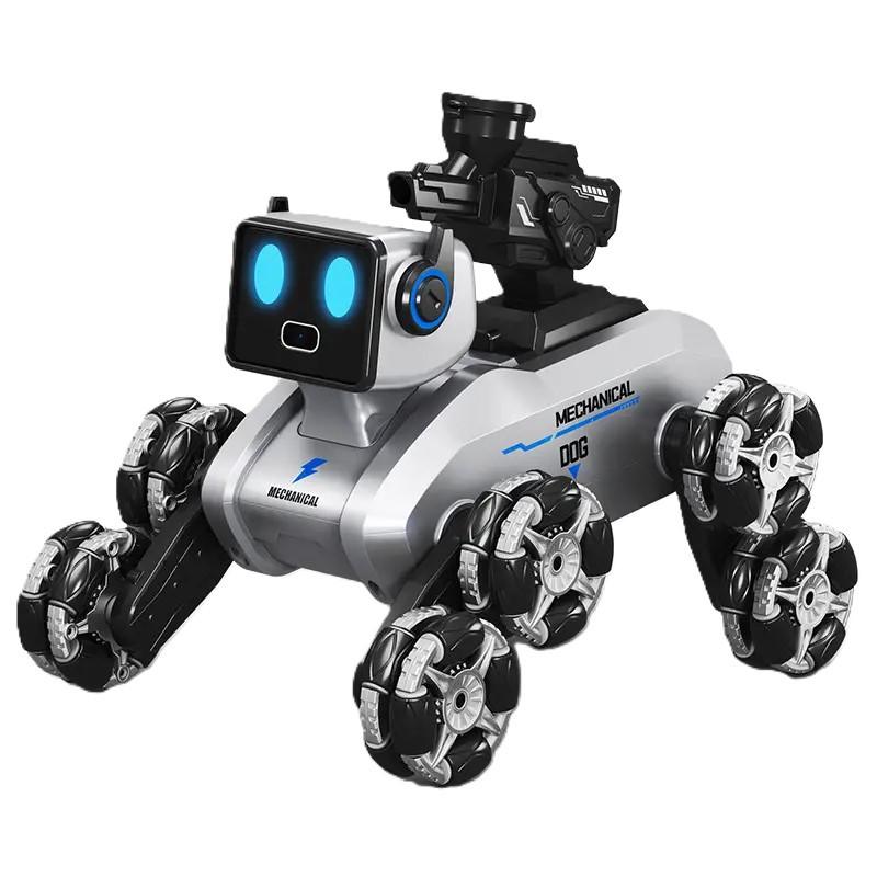 Радиоуправляемый робот-собака RIAS Mechanical Dog H29-3 с LED-подсветкой и водяной пушкой Grey (3_07847)