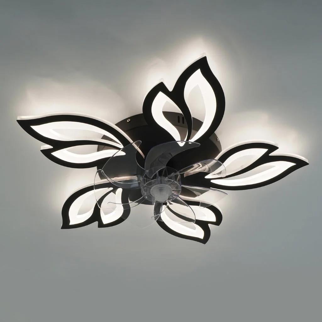 Люстра светодиодная управляемая ESLLSE FAN ASTRA с вентилятором 85/18W 5F/APP/680х120/220V/IP20 Black/Clear (27712781)