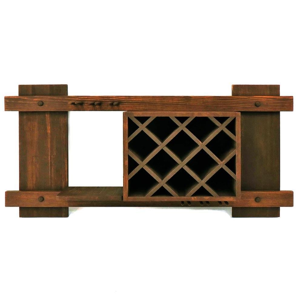 Полка для вина настенная из дерева Майбара Латте (ПНК-007916)