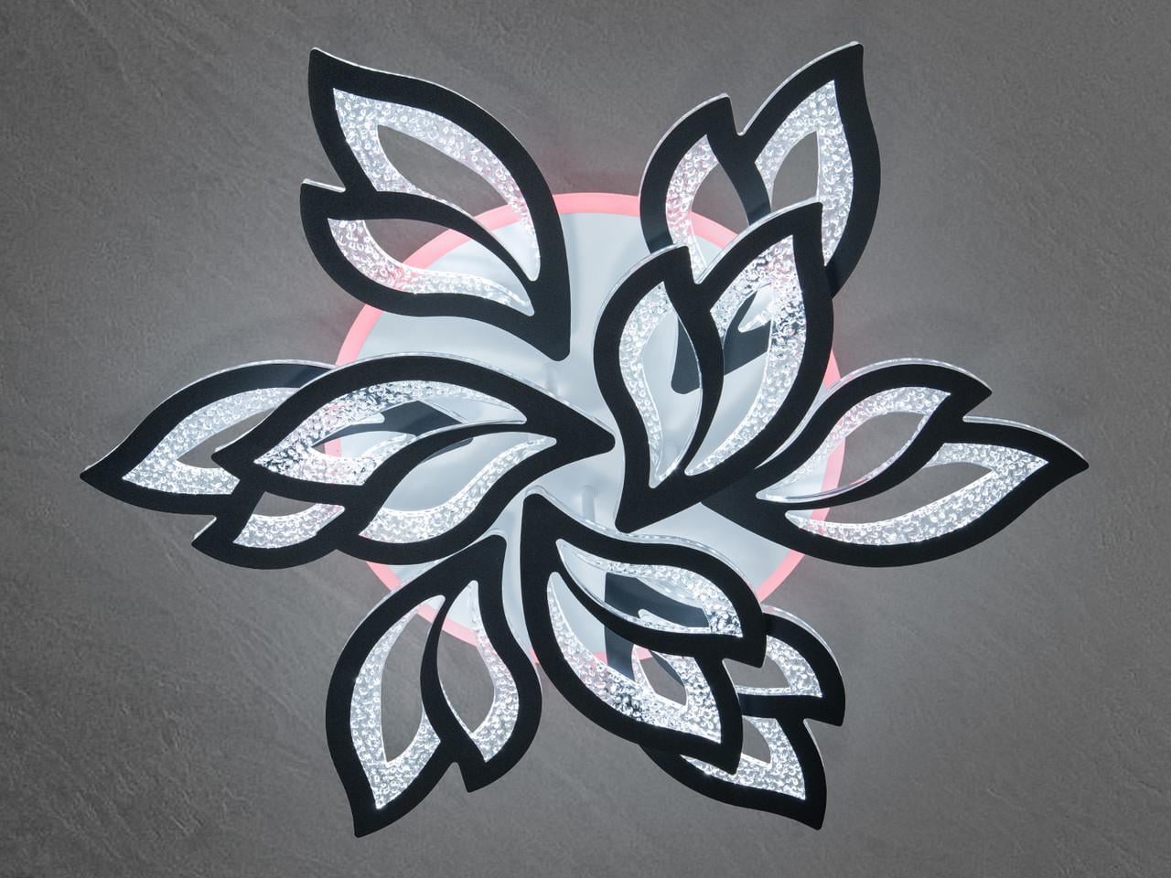 Люстра LED для залу з димером 2455-6+3BK-LS 140 W на 20 м2 Чорний (2437060104)