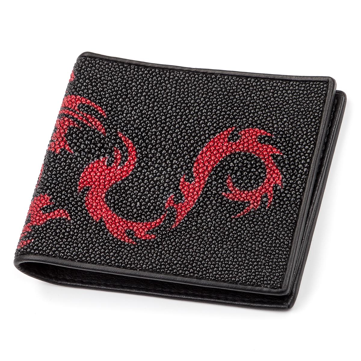 Портмоне мужское Stingray Leather  18059 из натуральной кожи морского ската Черный