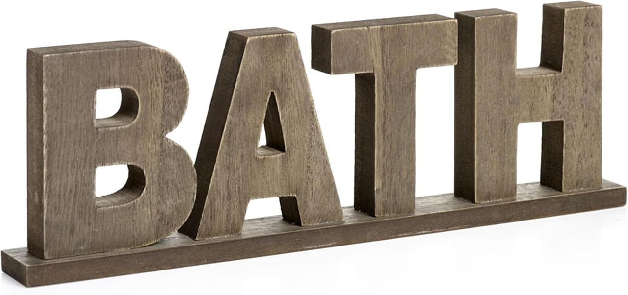 Надпись деревянный декоративный BATH в стиле Rustic Vintage