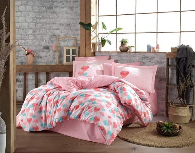 Комплект постельного белья Hobby Poplin Lavida 160x220/1x50x70 см Красный