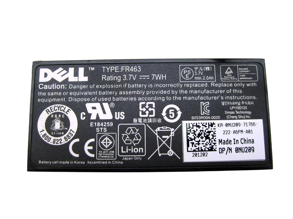 Аккумулятор для Dell PE1950/R410 Raid/FR463/0NU209/0U8735/JP-0U8735/P9110 для RAID-контролера (000009236)