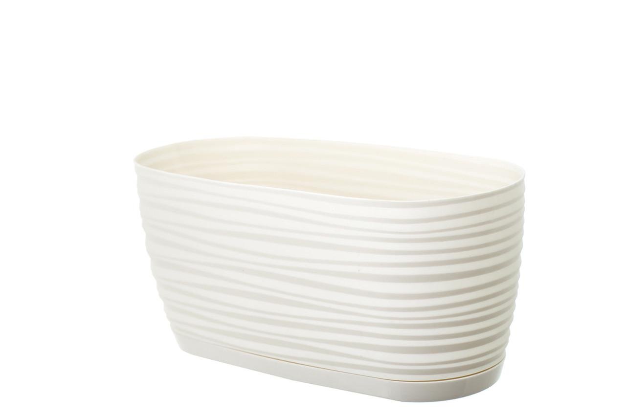 Горщик для квітів Form Plastic Сахара з підставкою 2,65 л 13х11х27 см Білий - фото 7