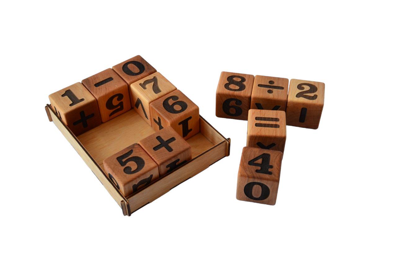 Кубики с цифрами детские KolodaToys Арифметика 4,5х4,5х4,5 см Коричневый (9023) - фото 6