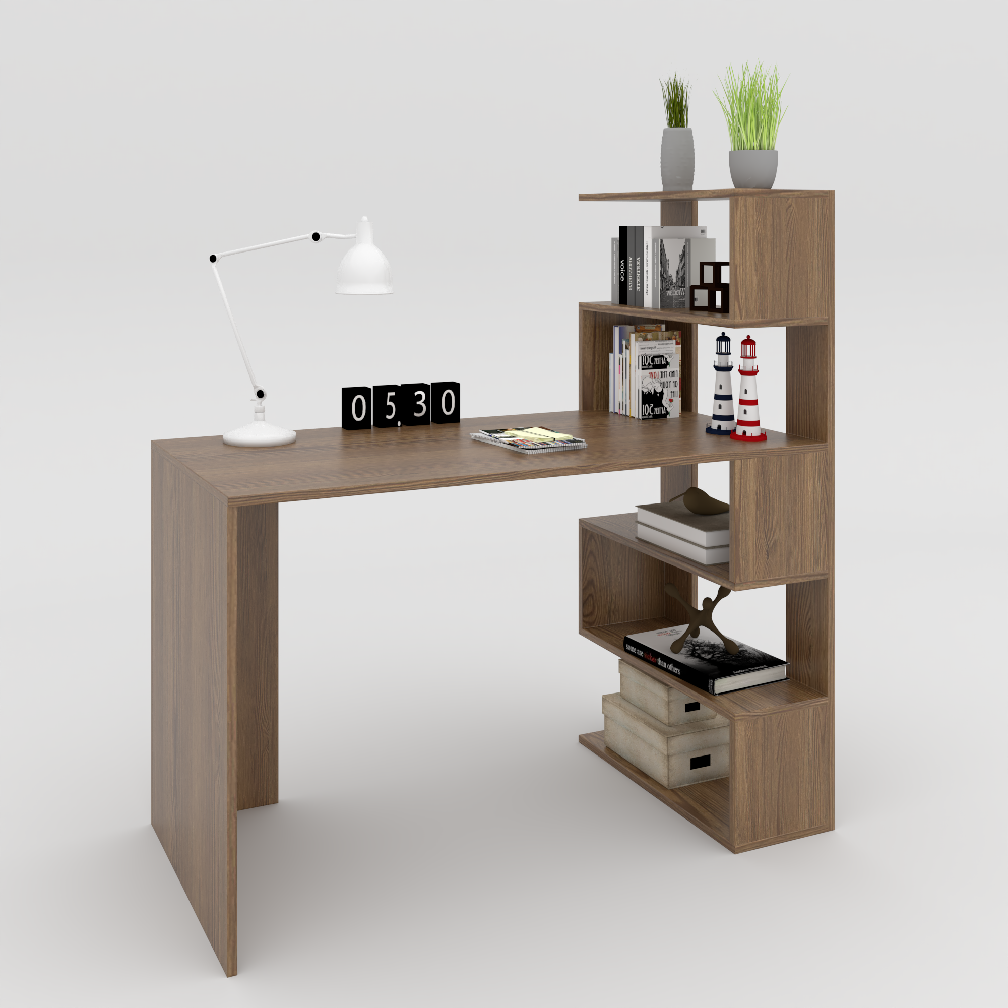 Письмовий стіл Open shelf ЛДСП 1200х745х550 мм Дуб Родос темний