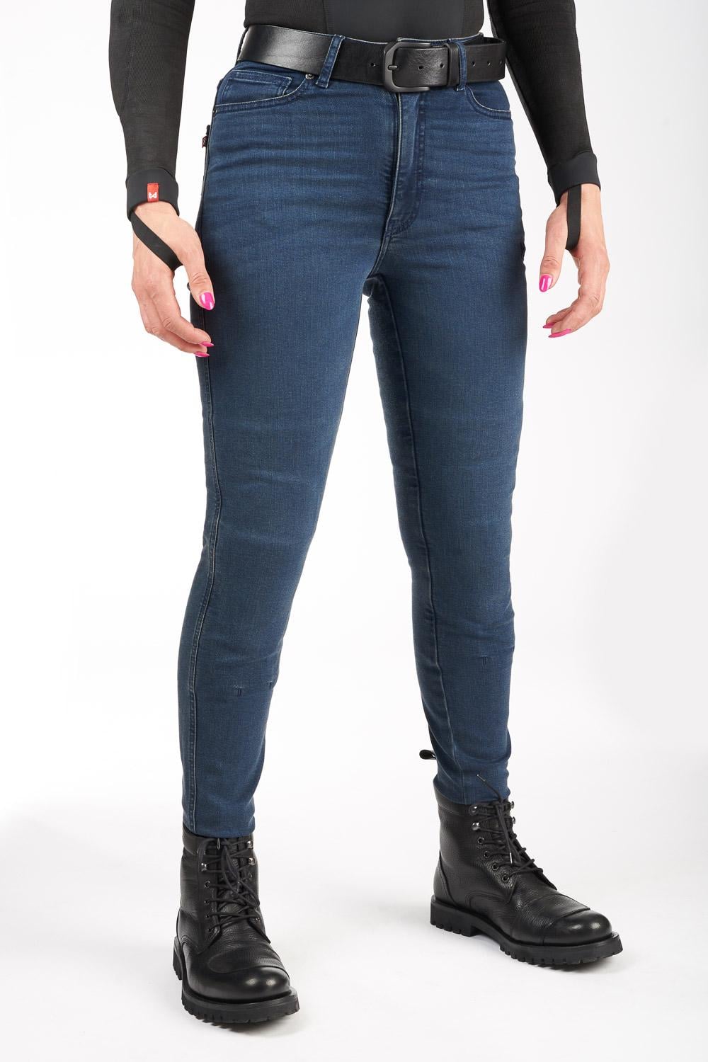 Мотоджинсы женские однослойные PandoMoto LADY Kusari Cor 02 A W30-L34/L Blue (49203)