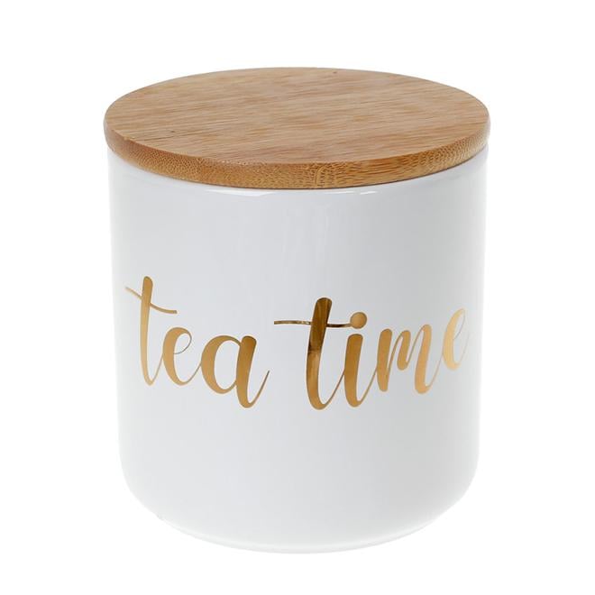 Банка фарфоровая Tea Time с бамбуковой крышкой 0,55 л (32098)