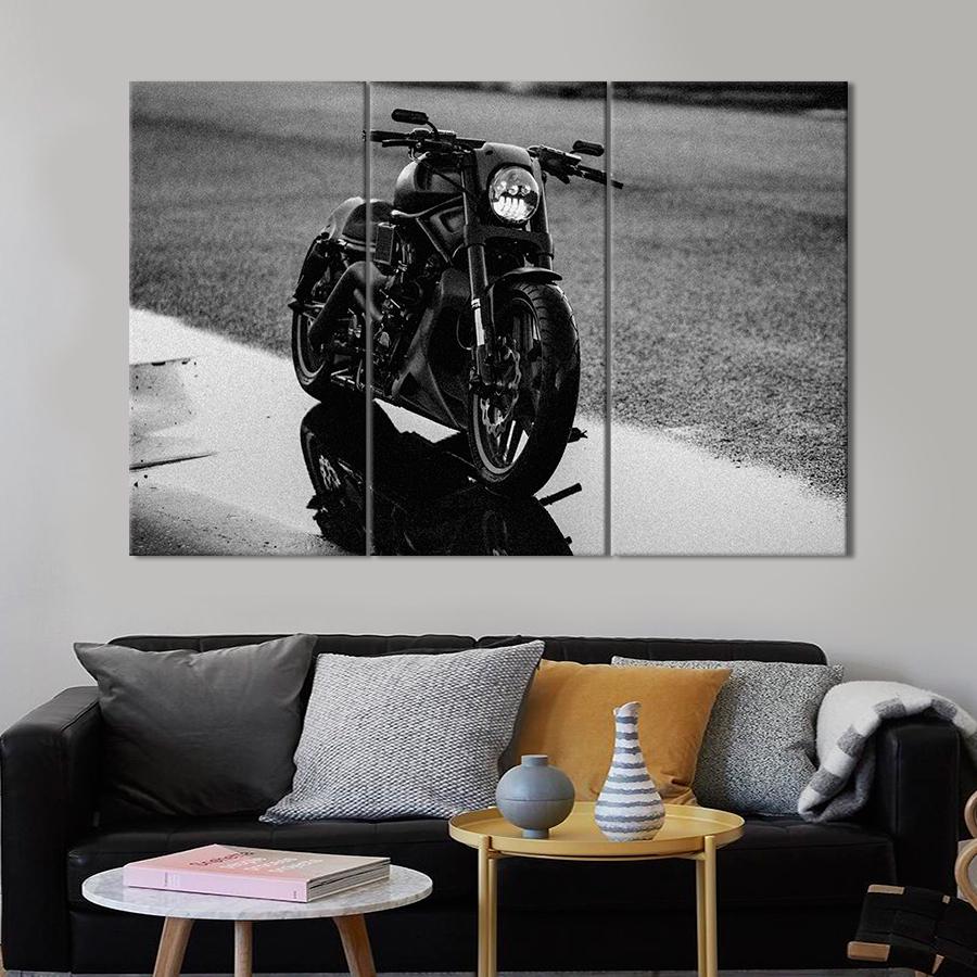 Картина Автомобиль Мотоцикл Harley Davidson на дороге 156x100 см (A1173-3)