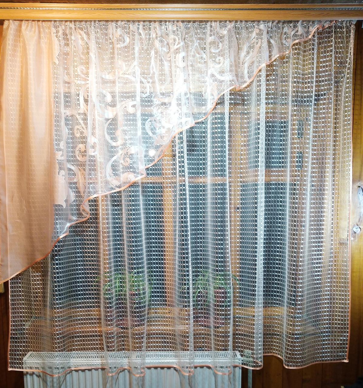 Шторы Фаина вензель левая Персиковый/Молочный (1574012098) Шторы Фаина вензель левая Персиковый/Молочный (1574012098)