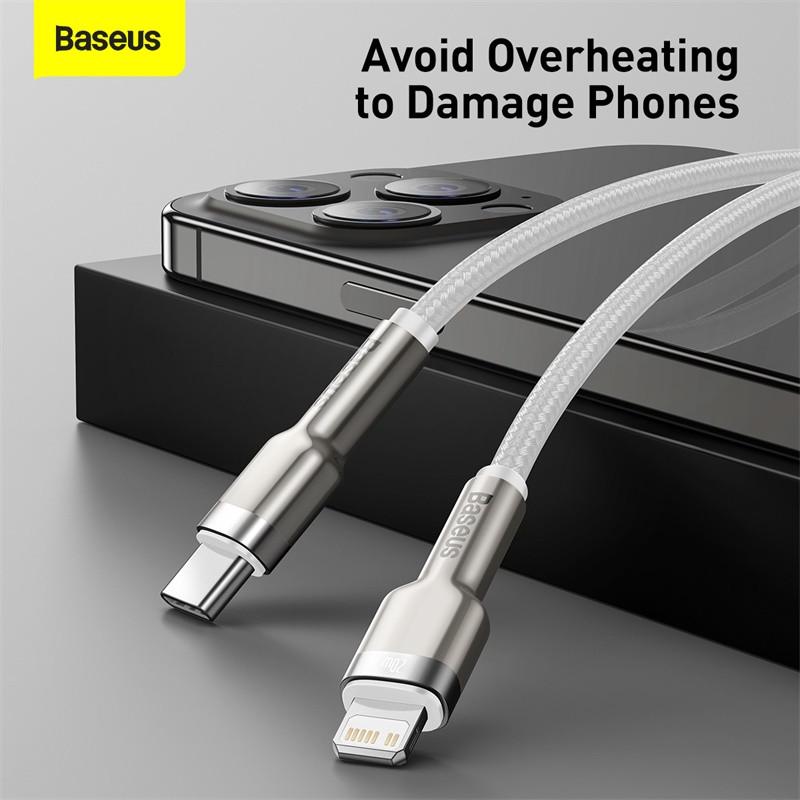 USB кабель BASEUS Type С на Lightning Cafule Series Metal Data Cable 2 м 20W PD White - фото 6