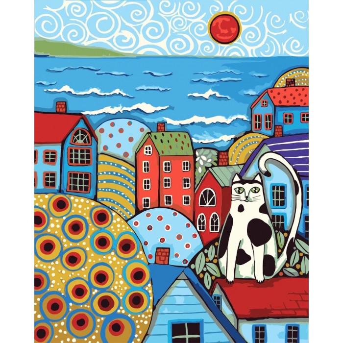 Картина по номерам Ідейка Кот на крыше 40х50 см (KHO2154)