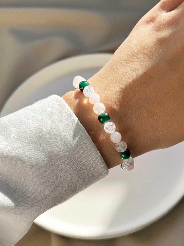 Браслет из натурального камня розовый кварц (3457) Браслет из натурального камня розовый кварц (3457)