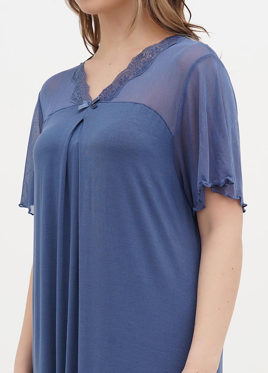Ночная рубашка женская Cotpark 4XL Синий (13581-03-4XL) - фото 3