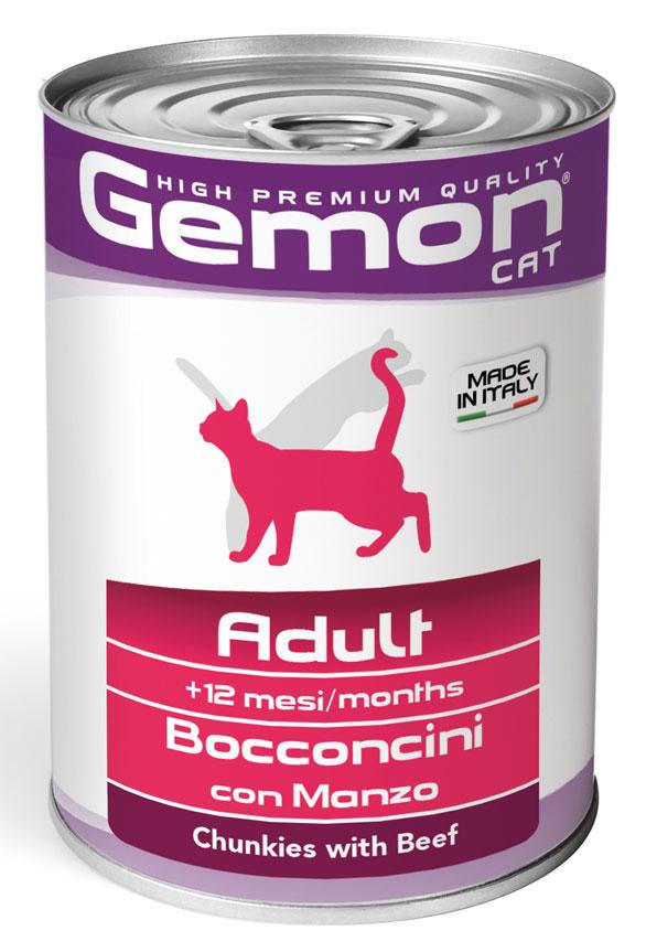 Корм для взрослых котов Gemon cat Wet Говядины 415 г (8009470300704) - фото 1