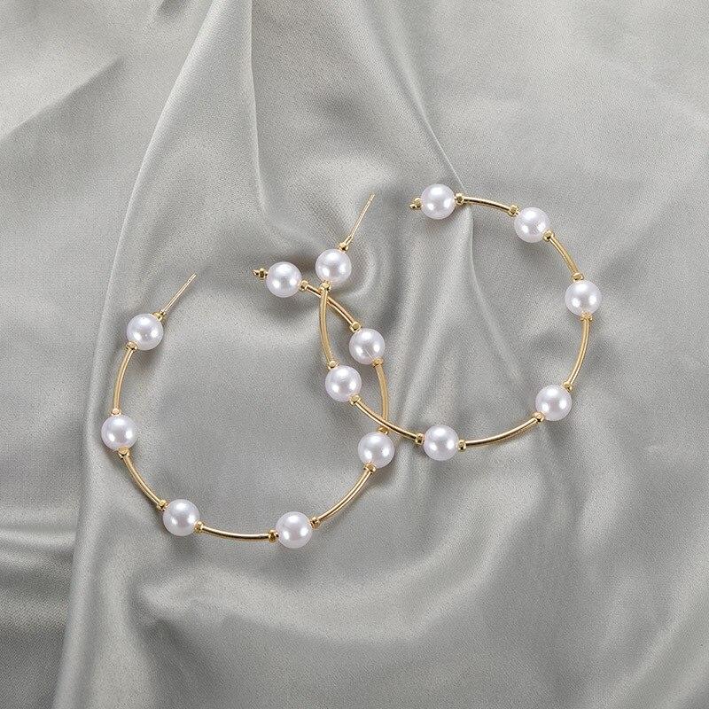 Сережки кільця Конго з перлинами (1548699125)