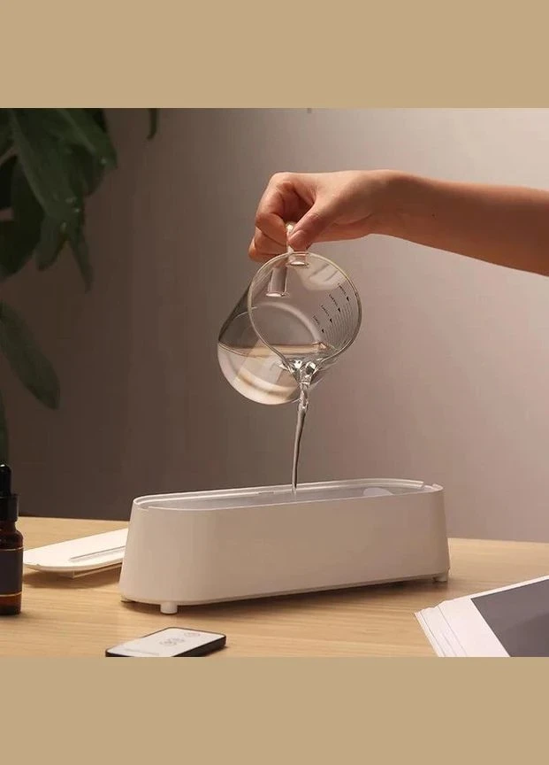 Зволожувач повітря Flame Diffuser Humidifier RGB з ефектом полум'я з резервуаром для ефірної олії Білий (9133) - фото 3