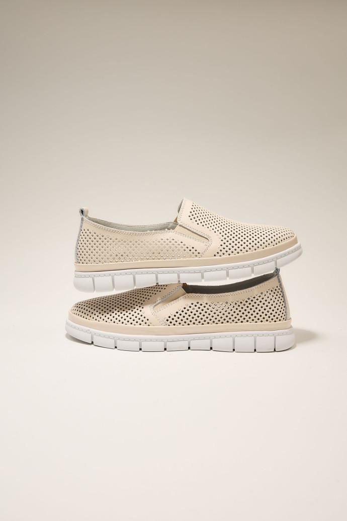 Мокасини жіночі ALLSY шкіряні р. 40 Бежевий (195160) - фото 2