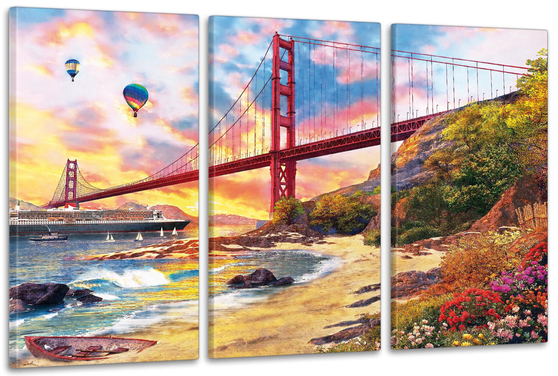 Картина модульная в гостиную/спальню Мост Сан Франциско 70х130 см (ART-009_3A)