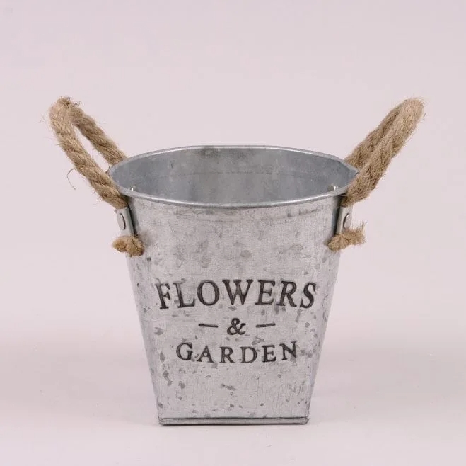 Кашпо металлическое Flora Flowers & Garden с ручками (37865)
