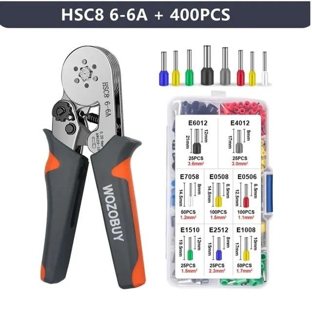 ᐉ Клещи обжимные Wozobuy и набор гильз 400 шт. (HSC8 6-6