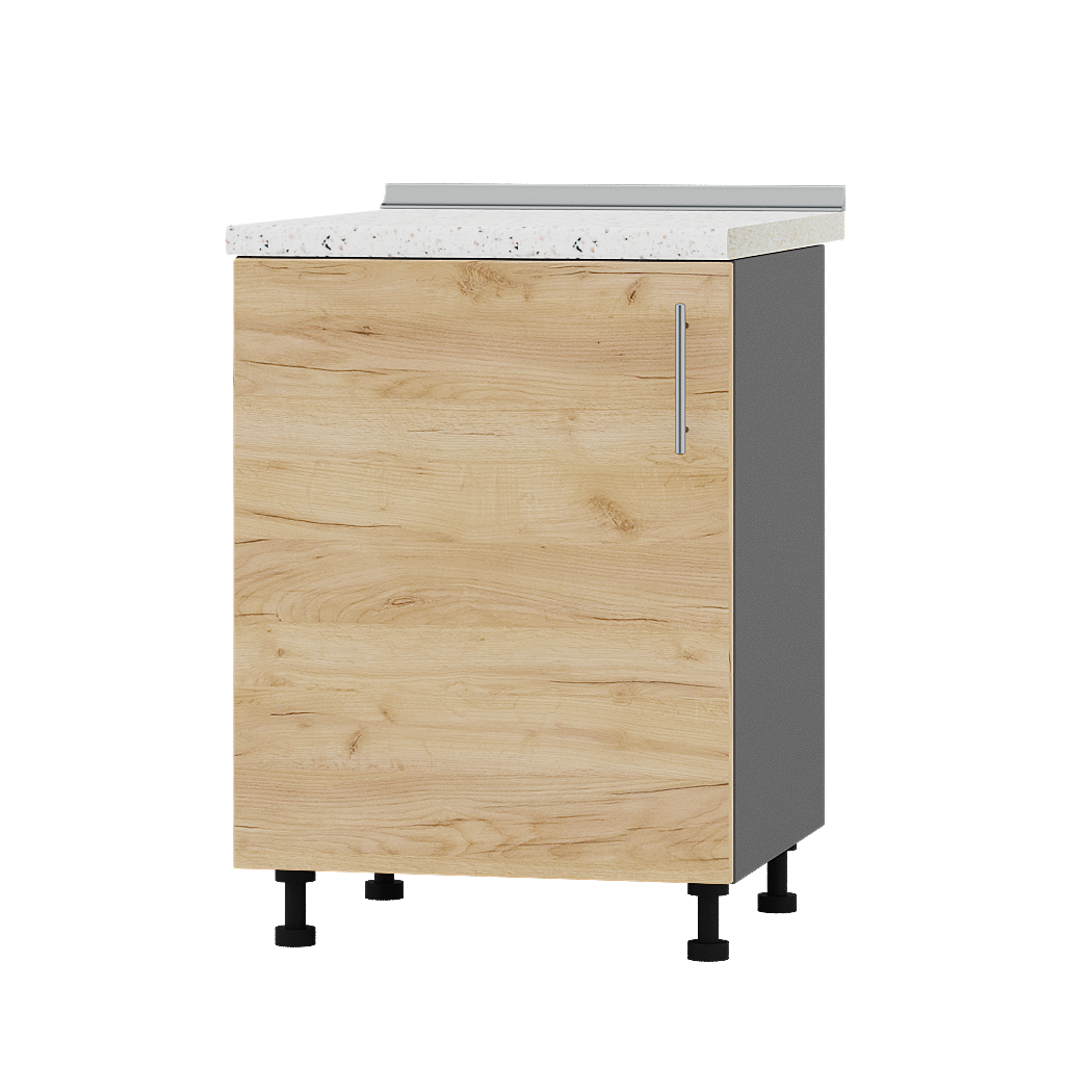 Шкаф нижний Эверест Оптима модуль Низ Н83-600 60х47х85 см Дуб крафт золотой/Антрацит (06449)