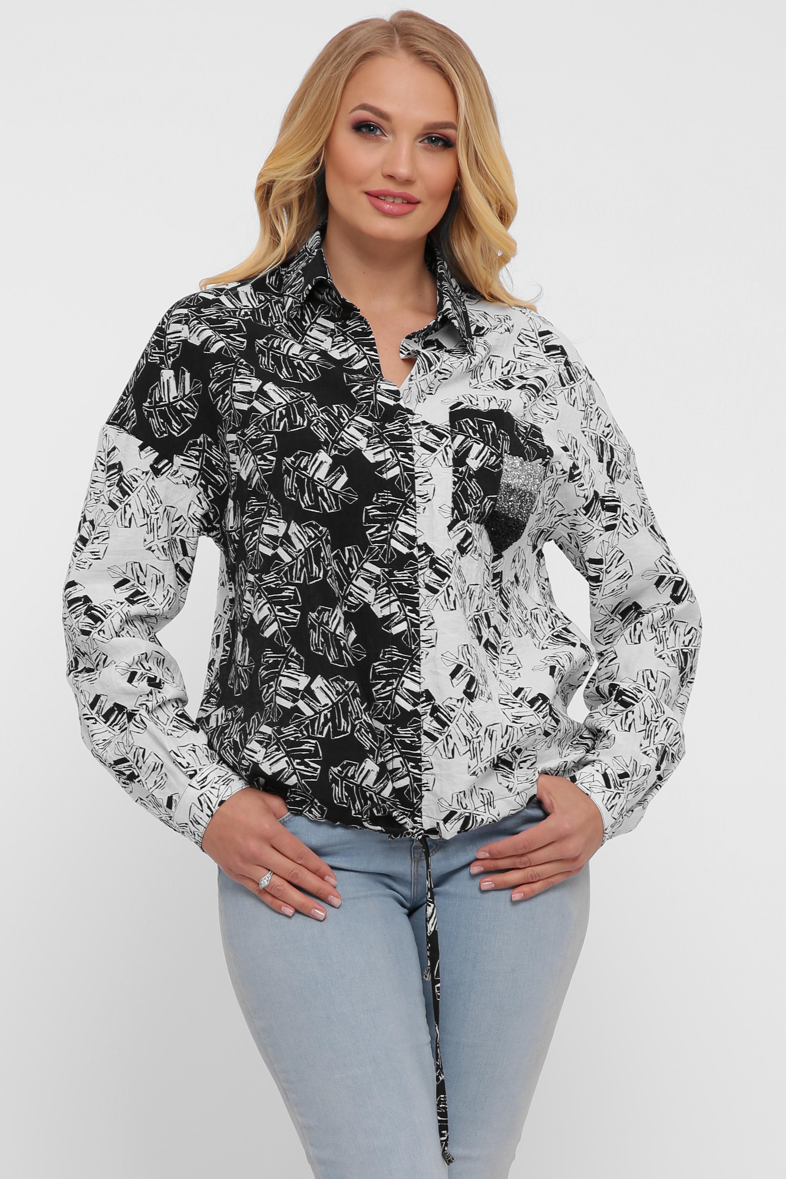 Рубашка VLAVI Тропики р. 54 Черно-белая (127603-54) - фото 5 Рубашка VLAVI Тропики р. 54 Черно-белая (127603-54) - фото 5