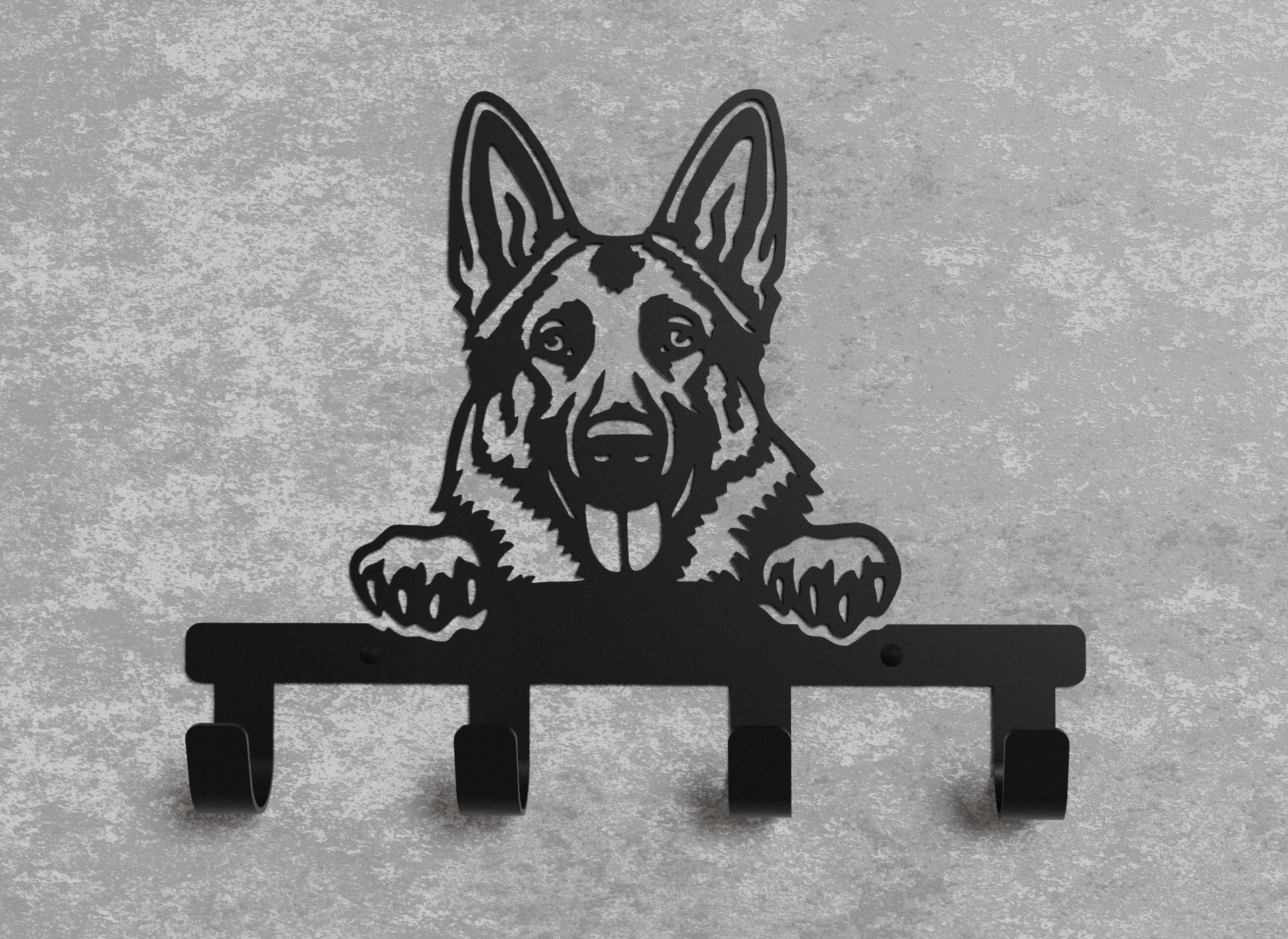 Вешалка настенная металлическая Loft-Craft Овчарка Черный (AM-021-bk)