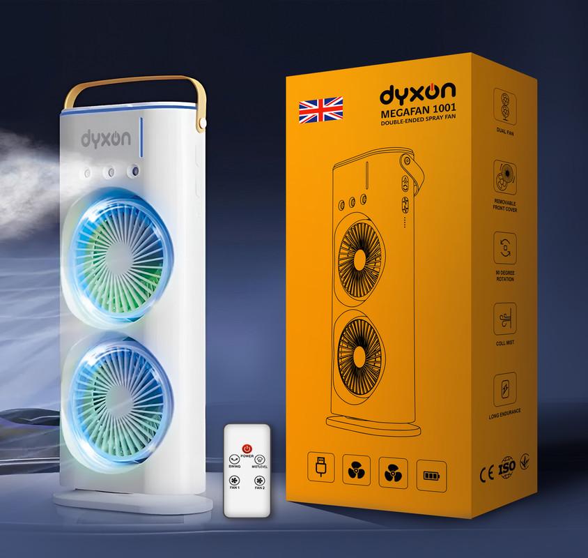 Вентилятор подвійний DYXON MEGAFAN 1001 зі зволоженням акумуляторний White (DXNDFNMGFN1001W) - фото 5 Вентилятор подвійний DYXON MEGAFAN 1001 зі зволоженням акумуляторний White (DXNDFNMGFN1001W) - фото 5