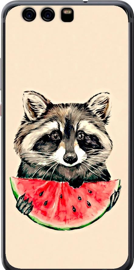 Чехол на Huawei P10 Енотик с арбузом (4605t-780-42517)