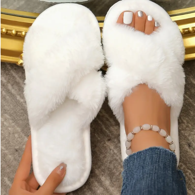 Домашні тапочки жіночі з відкритим носком р. 40 Білий (1325/5) - фото 2