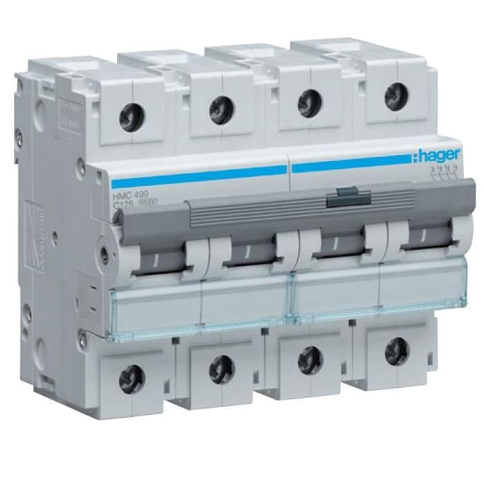Автоматический выключатель Hager 100A 10kA 4 полюса тип C HLF490S (11253)