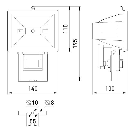 Прожектор галогенный E.NEXT e.halogen.move.150.white 150W 220V R7s IP54 140x100x110 мм с датчиком движения Белый (l003009) - фото 2 Прожектор галогенный E.NEXT e.halogen.move.150.white 150W 220V R7s IP54 140x100x110 мм с датчиком движения Белый (l003009) - фото 2