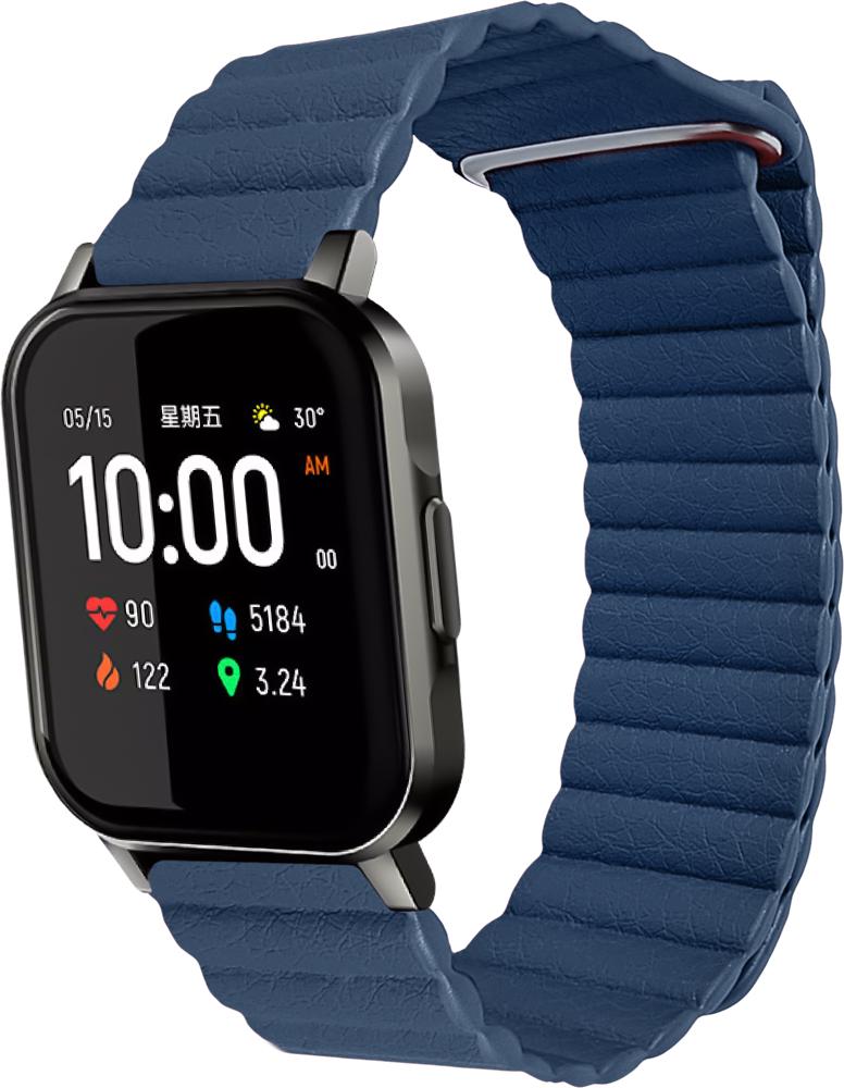 Ремінець шкіряний Genis для Haylou Smart Watch 2 LS02 Blue (26508-28) Ремінець шкіряний Genis для Haylou Smart Watch 2 LS02 Blue (26508-28)