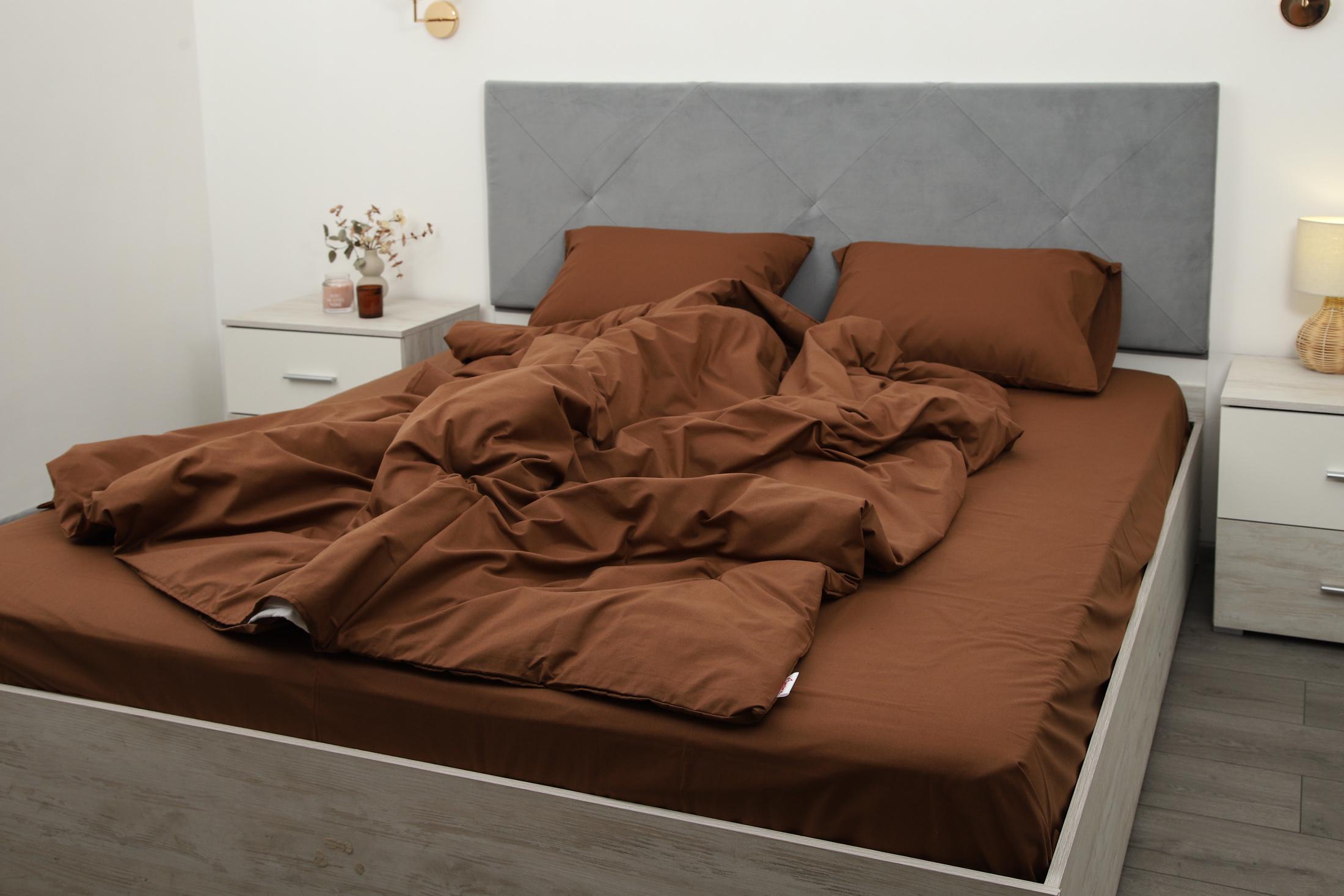 Комплект постельного белья евро Amore 1033 ранфорс Коричневый (KPB-Ae-R-1033(50x70)_) - фото 2 Комплект постельного белья евро Amore 1033 ранфорс Коричневый (KPB-Ae-R-1033(50x70)_) - фото 2