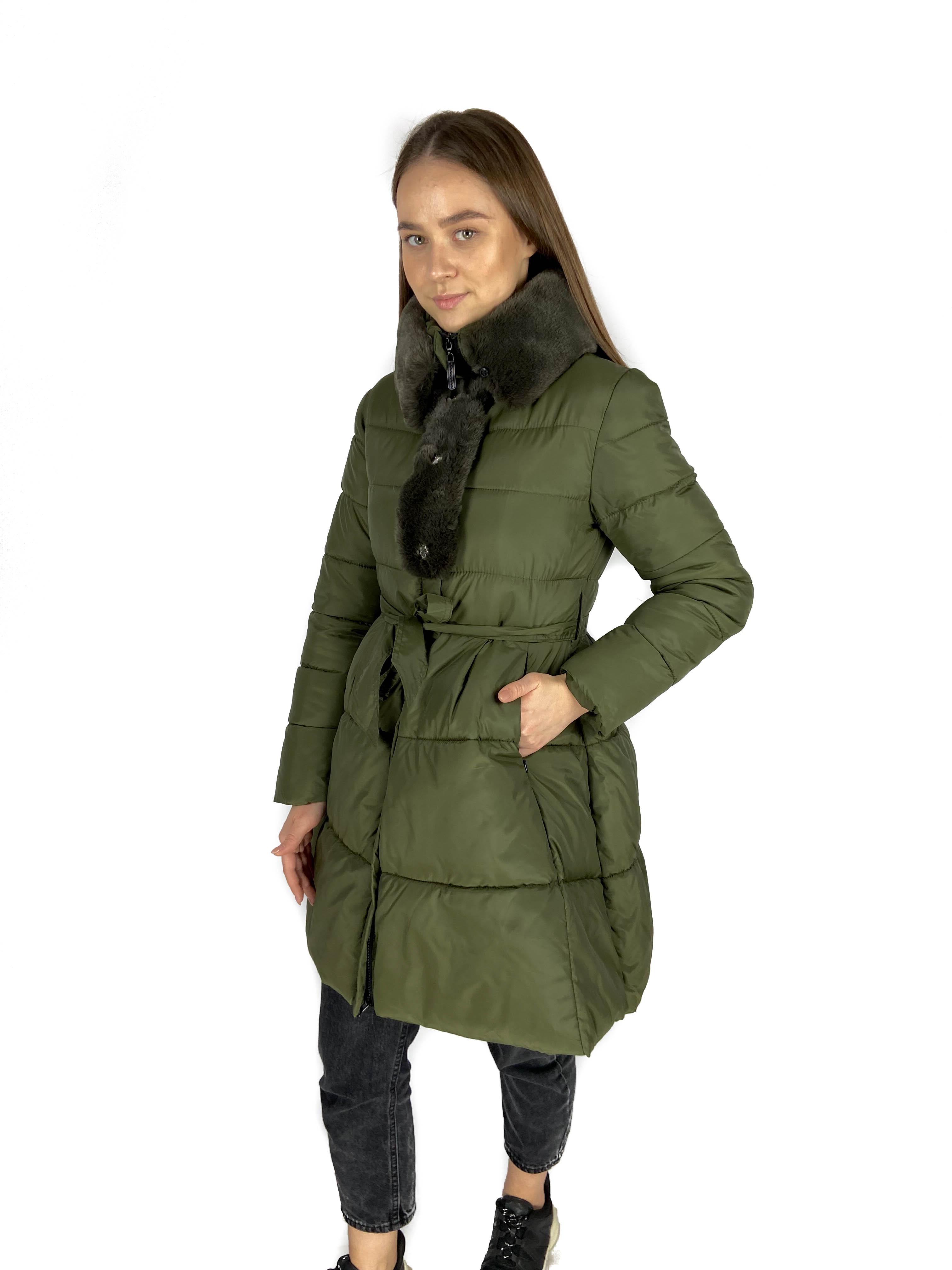 Куртка длинная женская HOHHA 2XL Хаки (MH477) - фото 2 Куртка длинная женская HOHHA 2XL Хаки (MH477) - фото 2