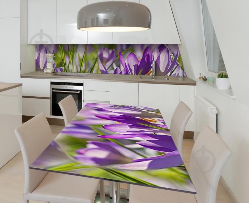 Наклейка 3Д виниловая на стол Zatarga «Бутоны шафрана» 600х1200 мм для домов, квартир, столов, кофейн, кафе