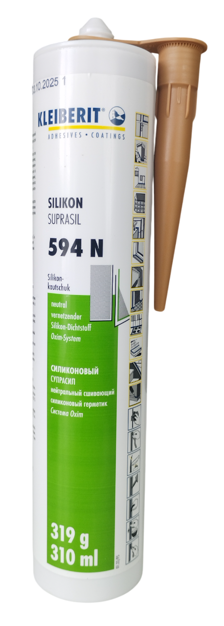Герметик силиконовый Kleiberit Suprasil 594N Нейтральный санитарный 0,319 кг Светло-коричневый (2492777153)