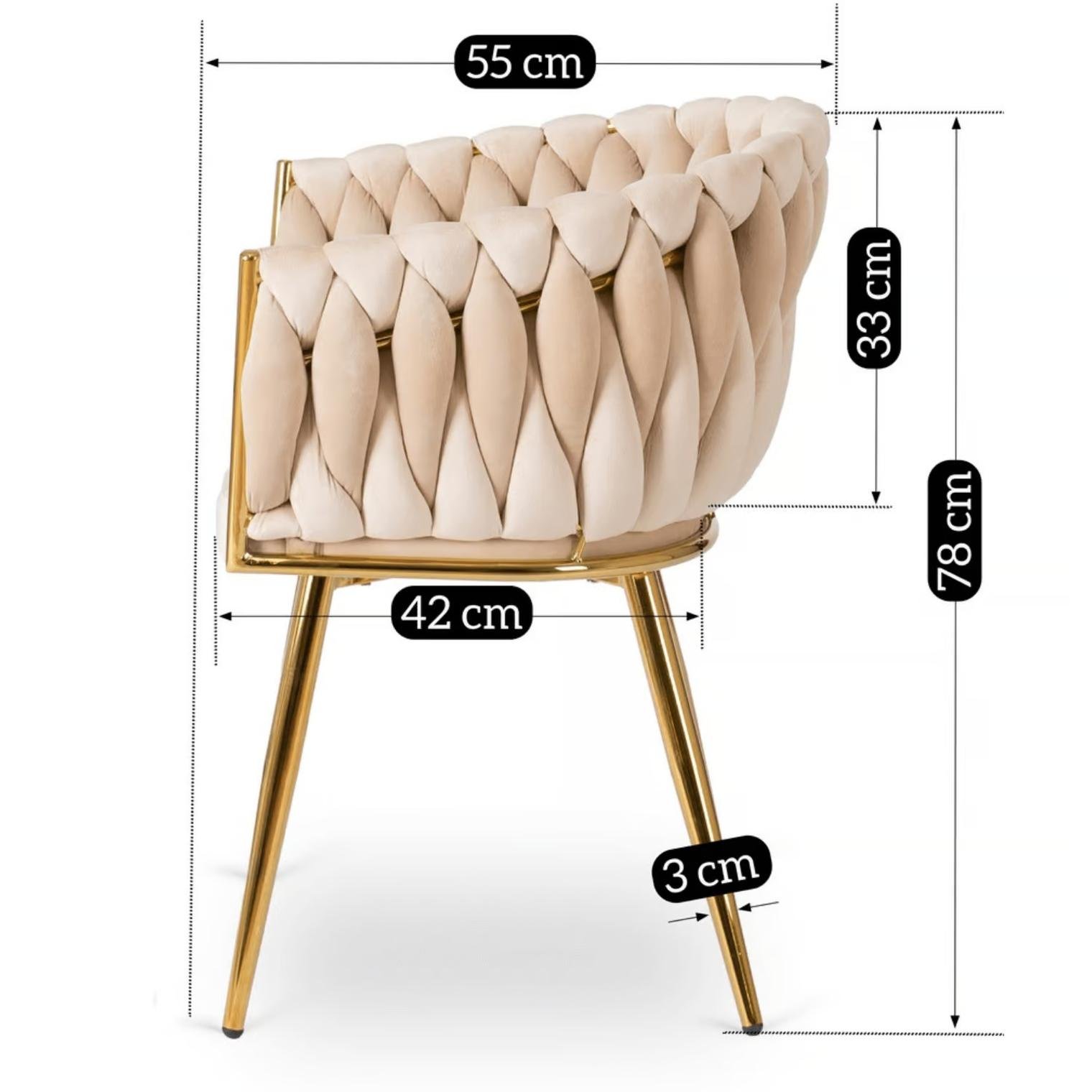 Стул обеденный Mebel Elite CAPI Welur Кремовый (ME.CAPI/KR/ZL/V/K) - фото 2