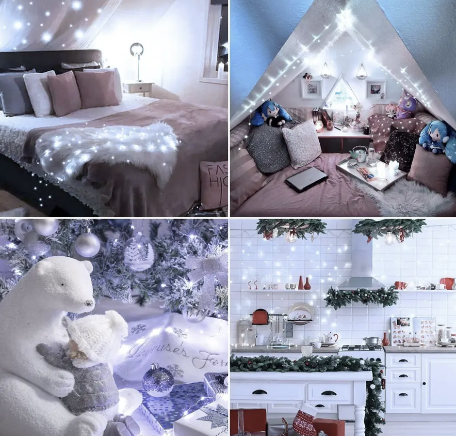 Новогодняя гирлянда Капля росы 50 LED 5 м на батарейках для украшения дома и елки Холодный белый свет (Е500192(cold)) - фото 9 Новогодняя гирлянда Капля росы 50 LED 5 м на батарейках для украшения дома и елки Холодный белый свет (Е500192(cold)) - фото 9