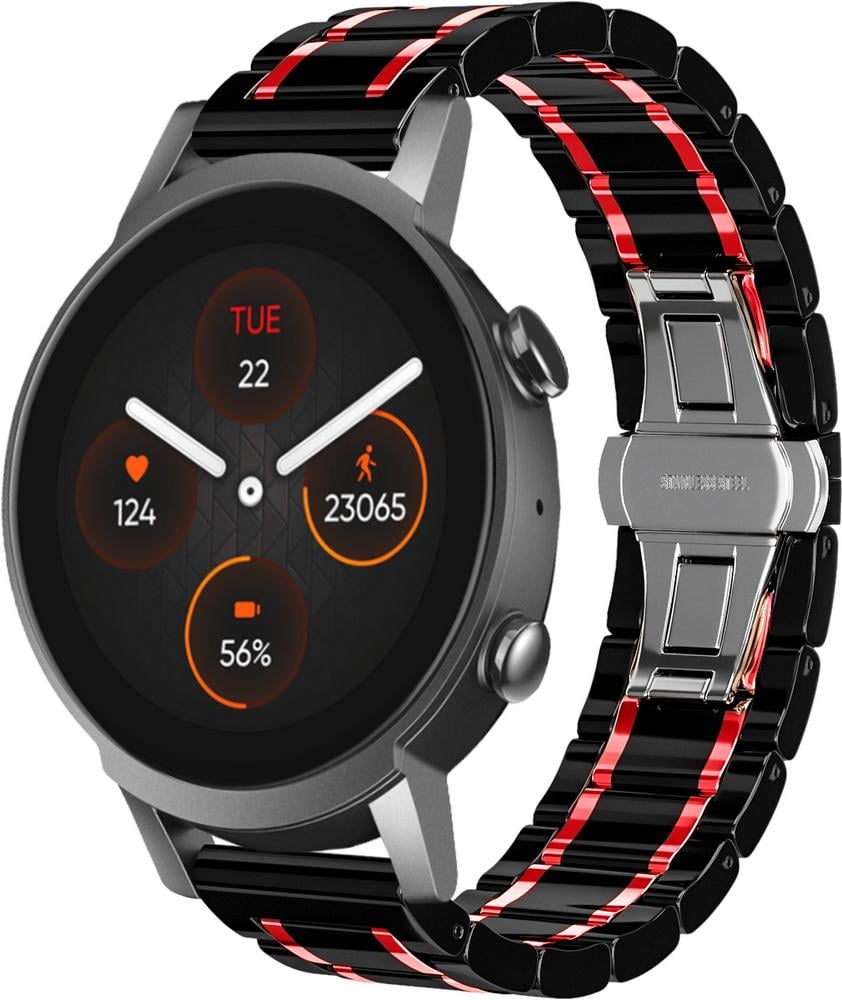 Ремешок керамический Ceramo для Mobvoi TicWatch E3 Black/Red (28746-44)