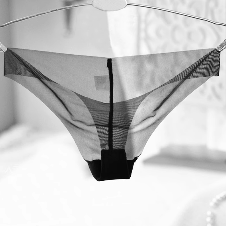 Трусики-тонг женские прозрачные One size Черный (31-28-1341-Ч)