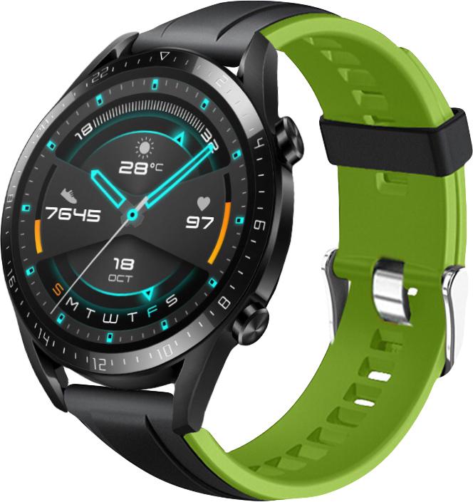 Ремешок Coholl для Huawei Watch GT/GT2 22 мм Black/Green (16256)