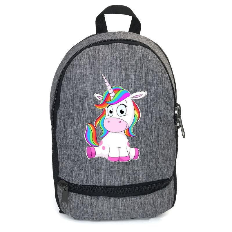 Школьный рюкзак детский Cappuccino Toys EDN-006 с принтом Unicorn 12,5 л Серый (1369989215)