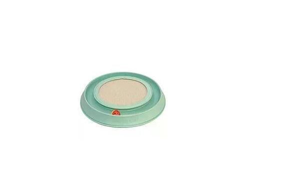 Когтеточка с ковролиновой вставкой Happy Cat Moquette Scraper для котов 41x38x5 см Бирюзовый