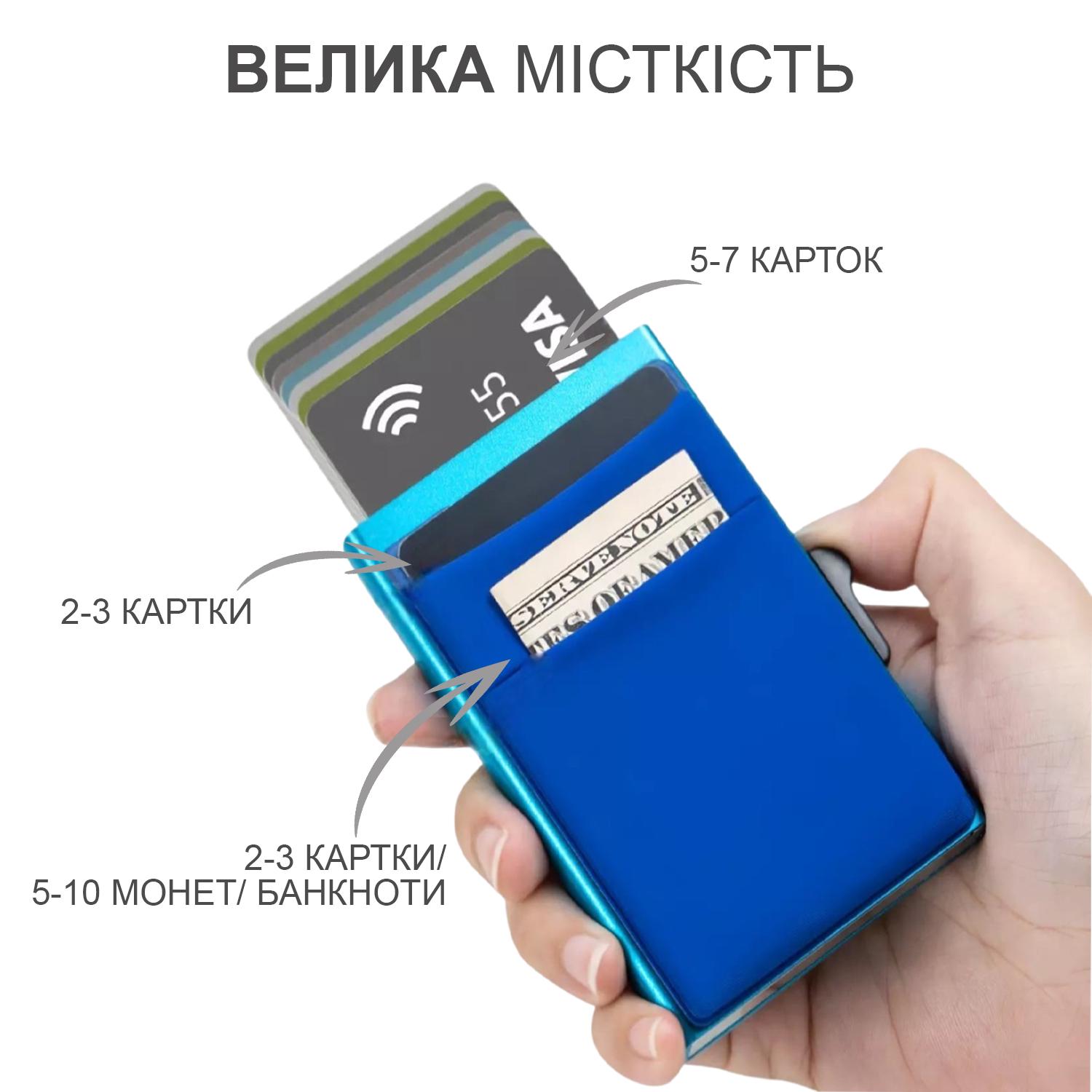 Картхолдер GDragon Home с RFID защитой алюминиевый Синий (125_4_0_5) - фото 8 Картхолдер GDragon Home с RFID защитой алюминиевый Синий (125_4_0_5) - фото 8